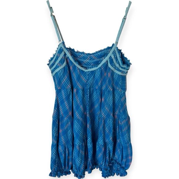 Free People Intimately Free Plaid Crush and Blush Romper - Picture 5 of 10